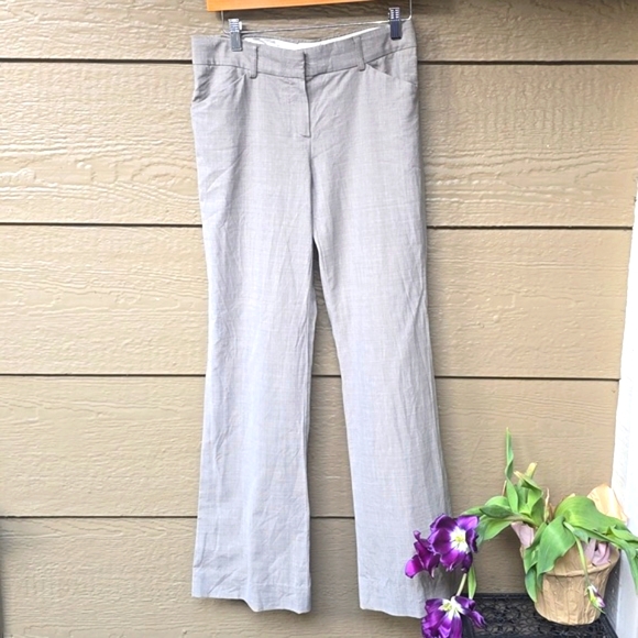 Theory low rise stretch gray wool dress pants wide leg 6 - Picture 1 of 11